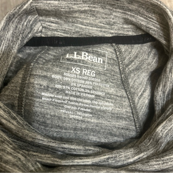 LL Bean Sweatshirt Women XS Gray Cowl Neck Pocket Cotton Polyester Pockets - Picture 4 of 4